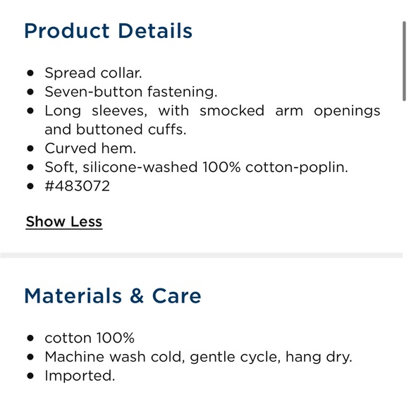 OLD NAVY Salmon Pink Long-Sleeve Smocked Cotton Poplin Button Down Blouse Shirt - Picture 10 of 13